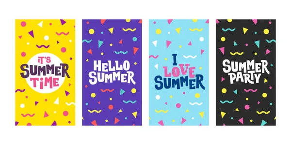 Vorlage für Sommergeschichten. Vektorillustration für soziale Medien. Hallo Sommer. Sommerfest. Nette saisonale Story-Banner. — Stockvektor