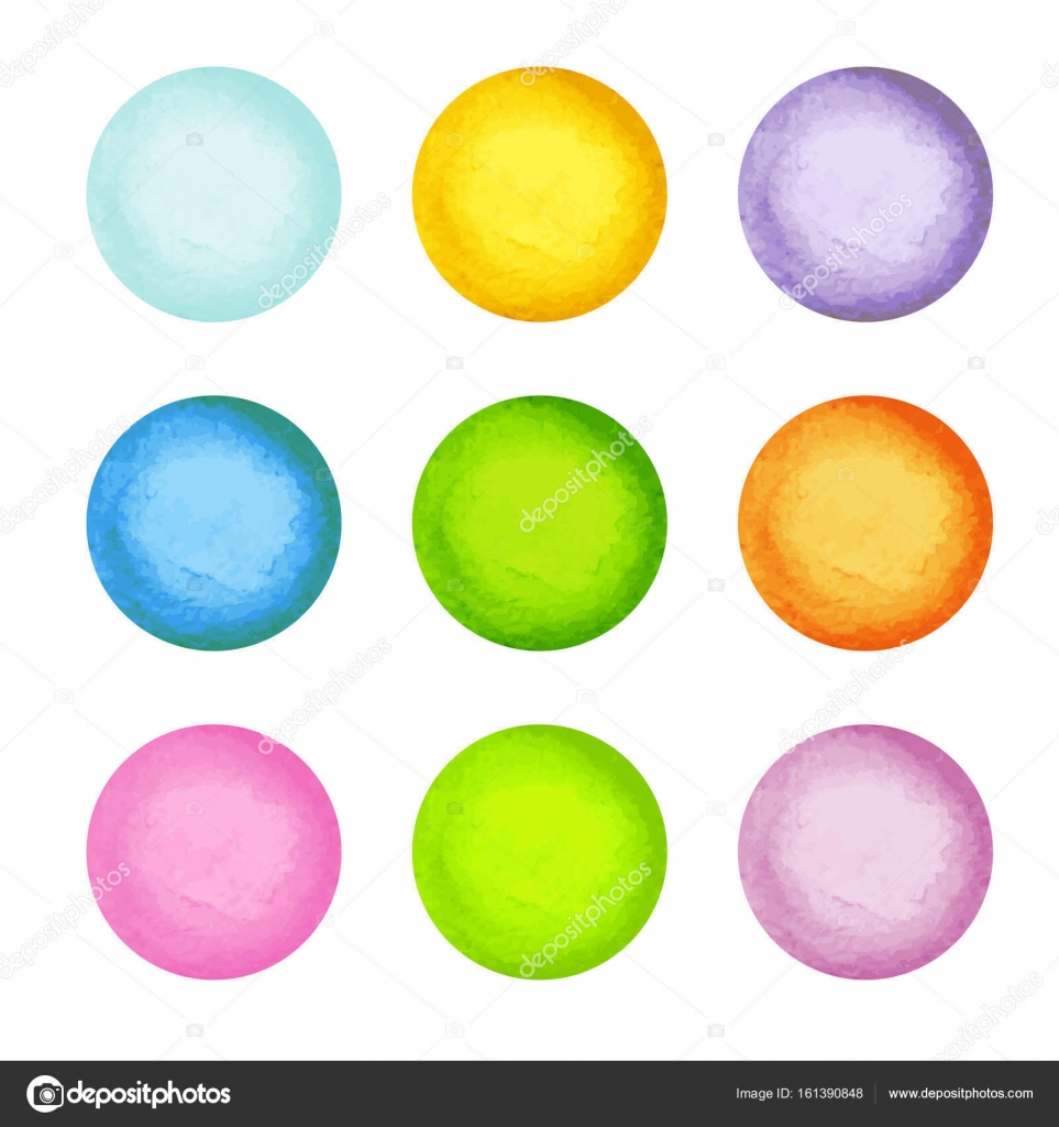 Download Watercolor paint circles — Stock Vector © samui #161390848