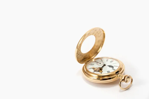 Reloj de bolsillo mecánico, oro — Foto de Stock