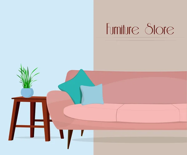 Furniture. Furniture store. Living room. — Διανυσματικό Αρχείο