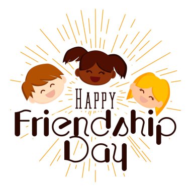 Mutlu dostluk günü. Vektör arka plan. Sonsuza kadar en iyi arkadaş.