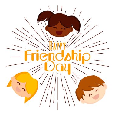 Mutlu dostluk günü. Vektör arka plan. Sonsuza kadar en iyi arkadaş.