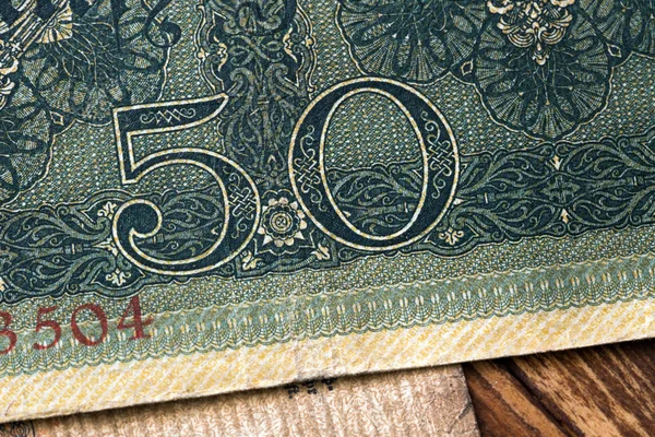 eski Alman işgali banknot beş parçası Reichsmark