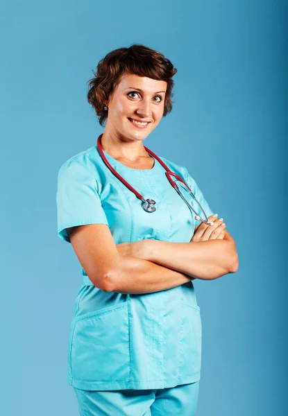 stüdyoda genç bir doktor portresi