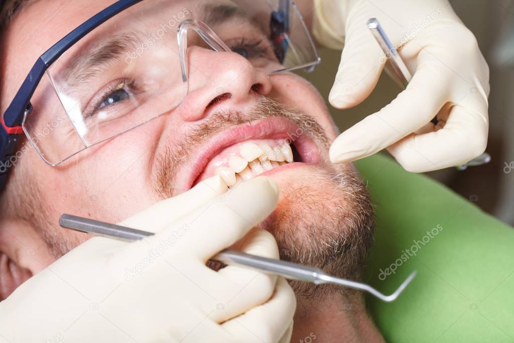 dentistry, patient examination and treatment at the dentist