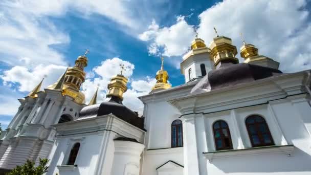 Zeitraffer der Kiev-pechersk lavra kiev Kirche, Kloster, Religion — Stockvideo