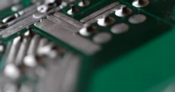 Super macro footage of a computer motherboard detail — 비디오