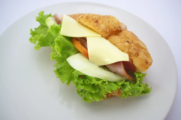 Sandwiches mit Schinken, Käse, Tomaten — Stockfoto