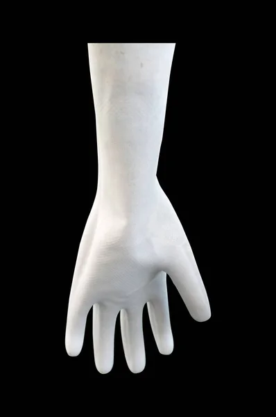 Object isolated  , White rubber glove  on black background — Stock Photo, Image