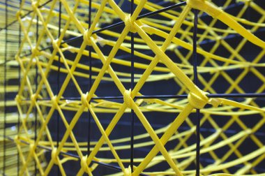 Tay hasır dokuma duvar plastik halat yapılmış 