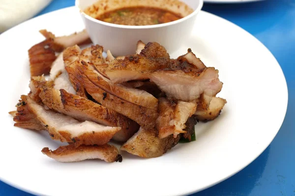 Imagem Para Menu Catálogos Comida Tailandesa Pescoço Porco Cozido Carvão — Fotografia de Stock