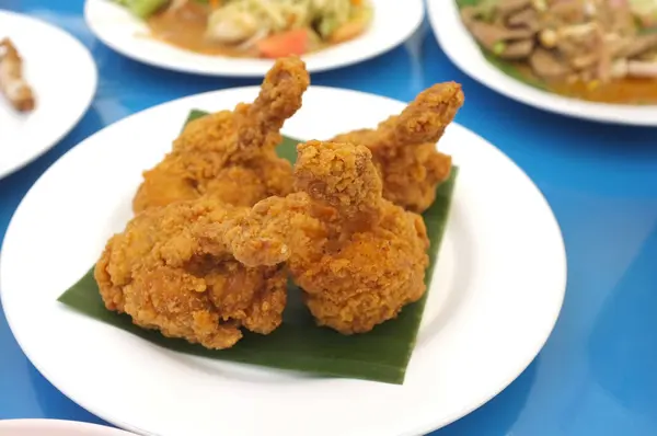 Foto Menu Cataloghi Alimentari Tailandesi Pollo Deep Fires Realizzato Ala — Foto Stock