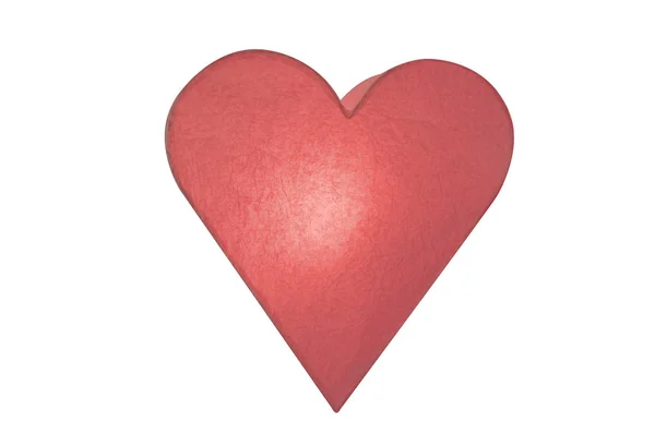 Konstgjord elektrisk rött hjärta med lampa på vit bakgrund — Stockfoto