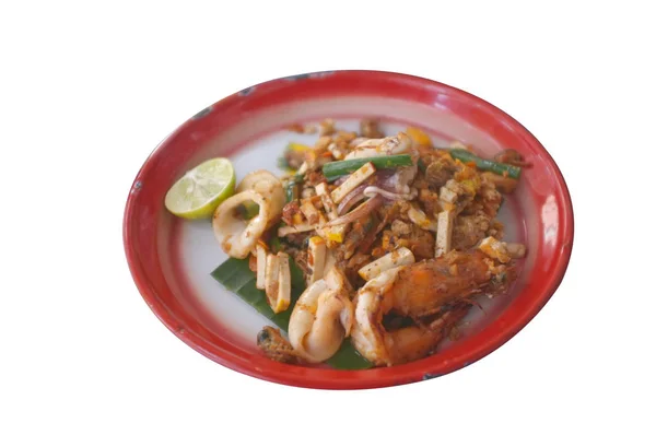 Thai Food Pad Thai Fresh Seafood Stir Fry Padthai Style — Stok Foto