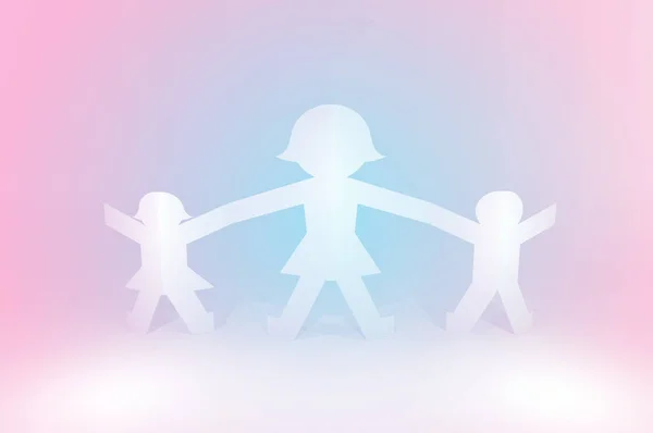 Happy Mother Day Mother Family Copy Space Pink Blue Background — Stock Photo, Image