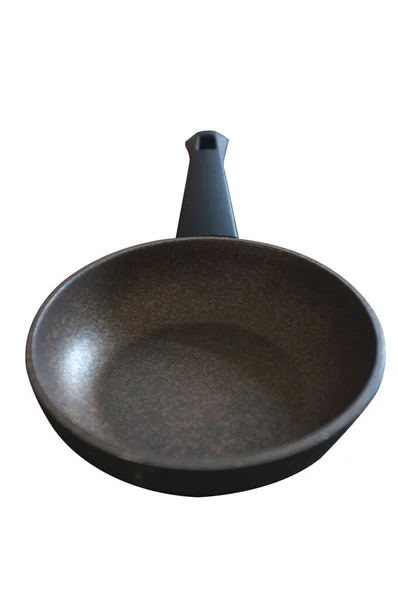 Brown Fry Pan White Background — Stock Photo, Image