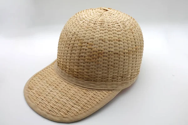 Straw hat , Bamboo hat or Bamboo cap on white background