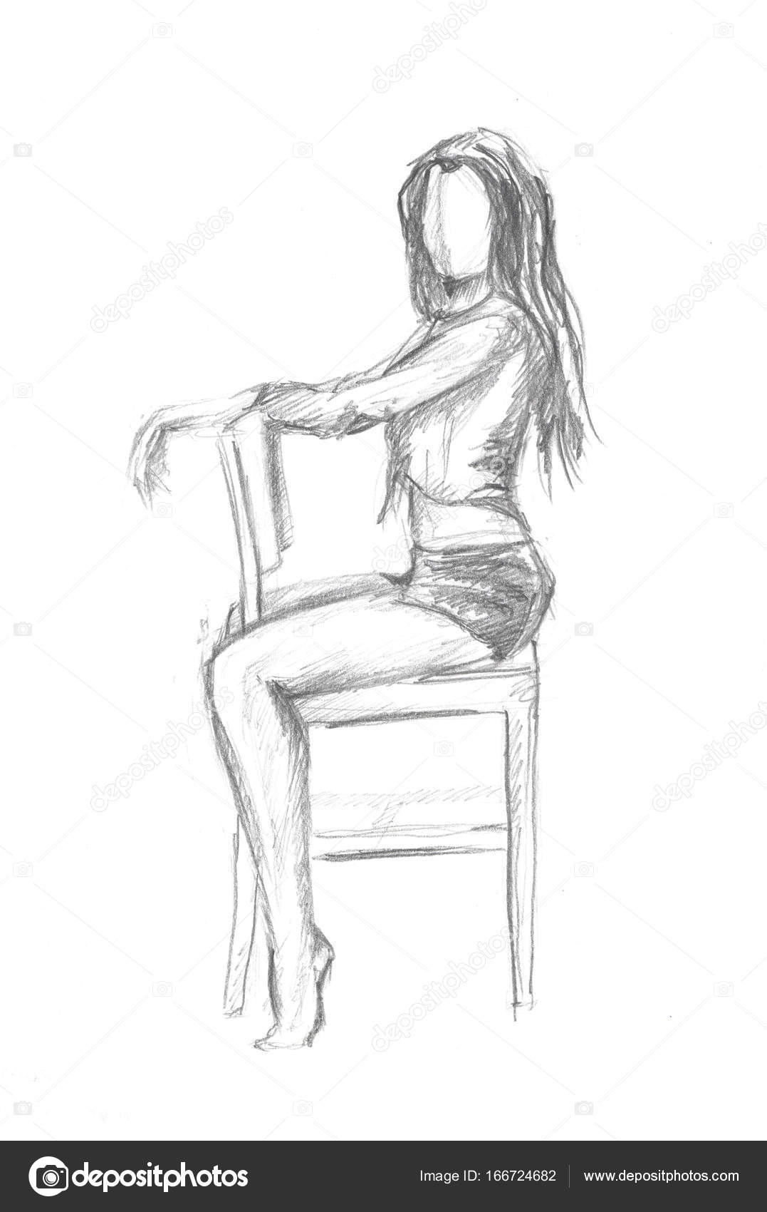 How To Draw Someone Sitting On A Chair Girl Are Sitting On The