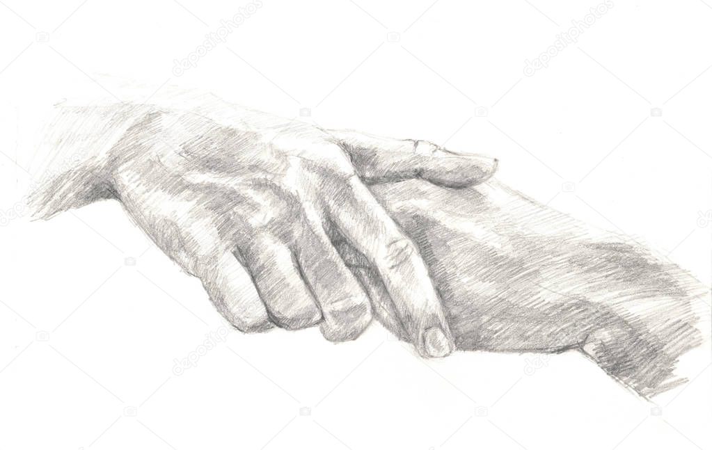 Sketch of a man hands
