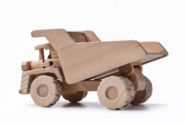 büyük taş ocağı damperli kamyon, çocuklar için ahşap oyuncak.