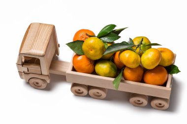 Clementines ve mandalina Noel oyuncak kamyon.