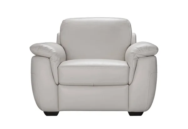 Prise Vue Studio Fauteuils Cuir Blanc Isolé Sur Fond Blanc