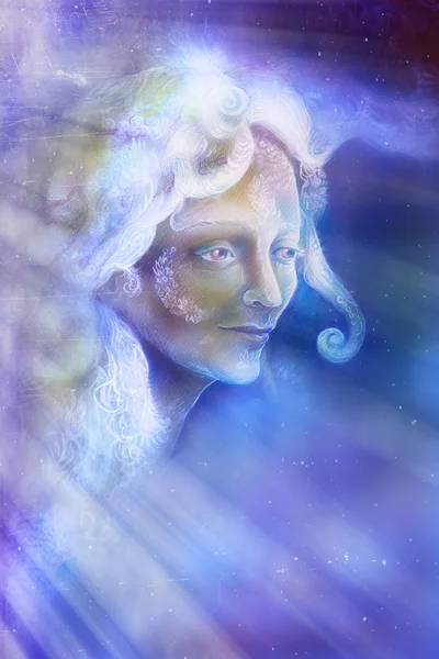Mooie engel fairy geest in de stralen van licht, illustratie — Stockfoto