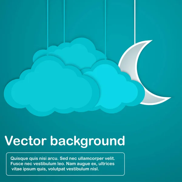 ay sonra bulutlar mavi arka plan üzerinde gizli