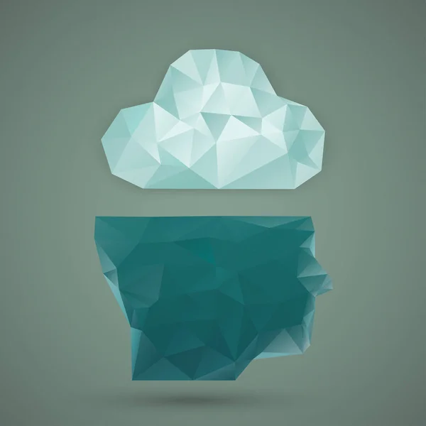 kafasına soyut üçgen bulut