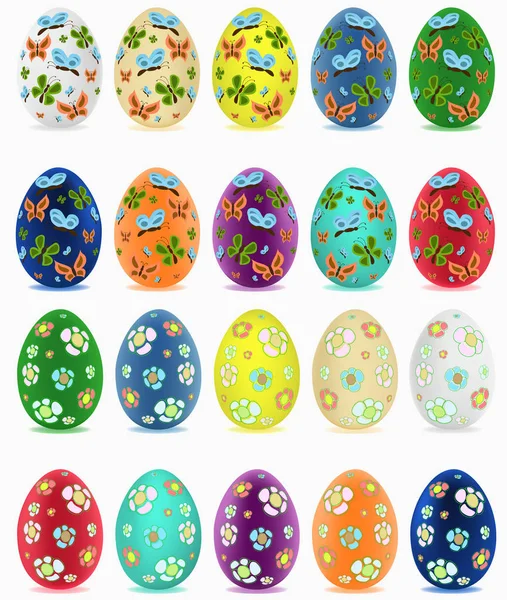 Basit bir dekor ile renkli Paskalya yumurtaları