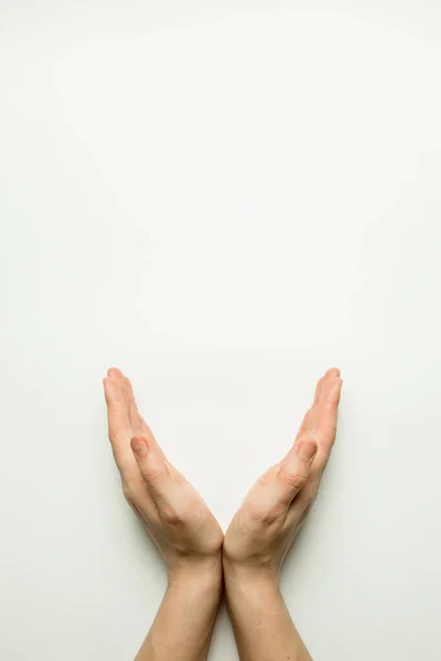 Hands Depicting Emotions White Background — Stock Photo, Image