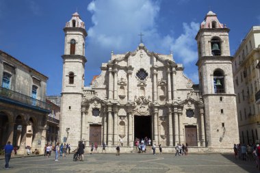 Havana, Küba - 12 Mart 2018: Cephe Havana Katedrali