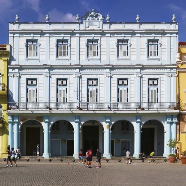 Havana Cuba Março 2018 Edifício Antigo Plaza Vieja Composição Quadrada — Fotografia de Stock
