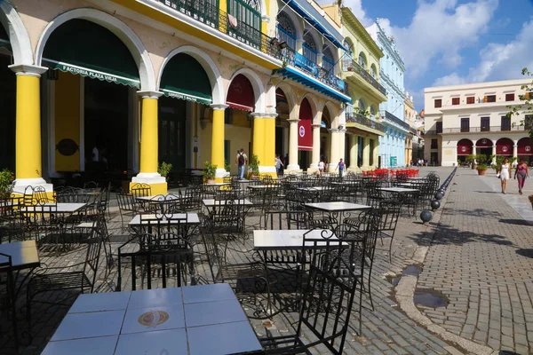 Hawana Kuba Marca 2018 Odkryty Spis Kawiarnię Plaza Vieja — Zdjęcie stockowe