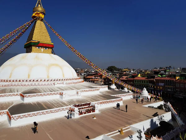 Katmandú Nepal Diciembre 2019 Boudhanath Stupa Paisaje Urbano Katmandú —  Fotos de Stock