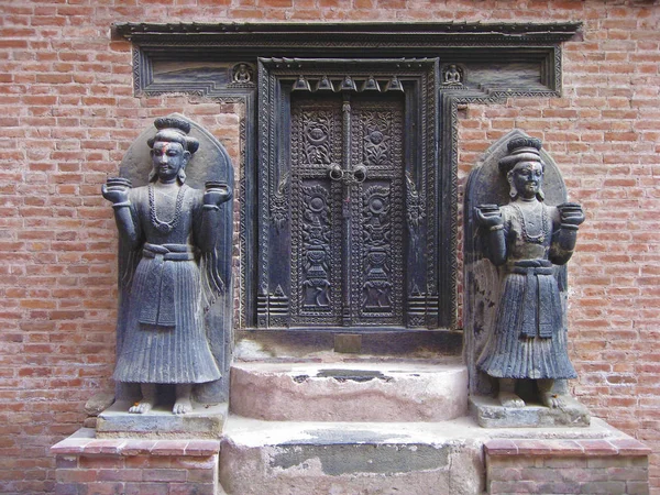 Ancient Door Bhaktapur Nepal — 스톡 사진