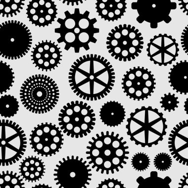 soyut vektör siyah düz vitesler pürüzsüz desen