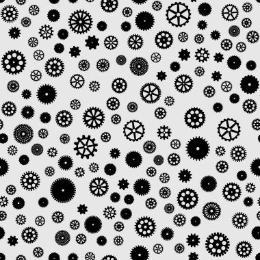 soyut vektör siyah düz vitesler pürüzsüz desen