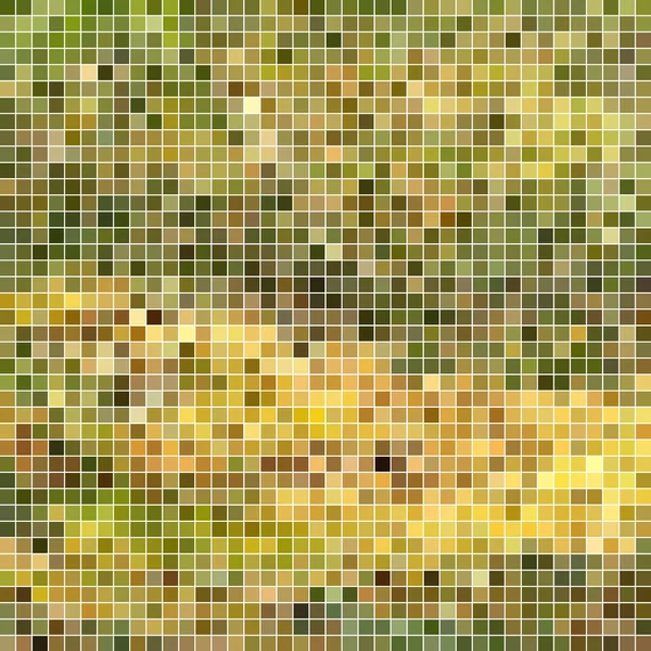 Abstract Vector Square Pixel Mosaic Background Green Yellow — Stock Vector