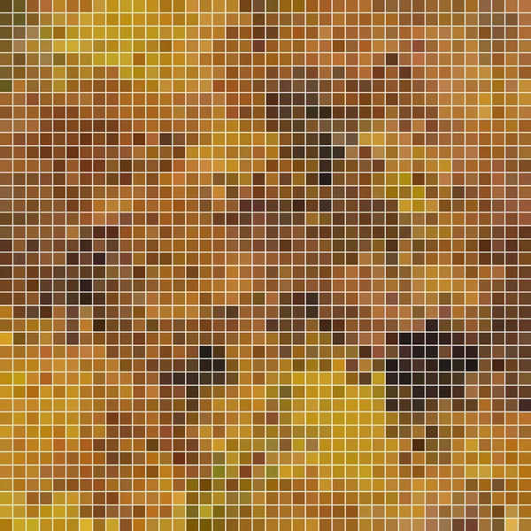 Abstract Vector Square Pixel Mosaic Background Yellow Brown — Stock Vector