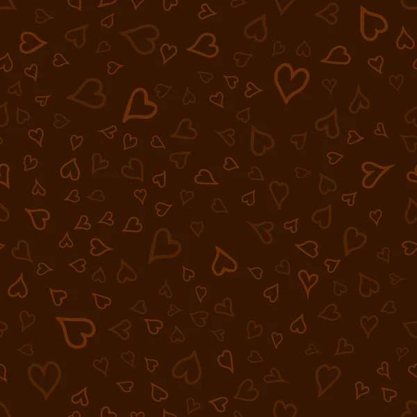 Хаотичные Векторные Цветные Каракули Сердца Бесшовный Узор День Святого Валентина — стоковый вектор