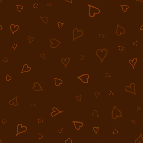 Хаотичные Векторные Цветные Каракули Сердца Бесшовный Узор День Святого Валентина — стоковый вектор