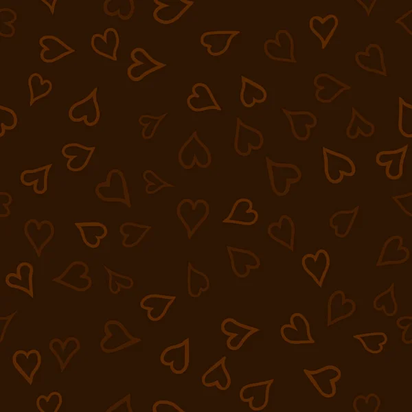 Chaotische Vektorfarbene Doodle Herzen Mit Nahtlosem Muster Zum Valentinstag — Stockvektor
