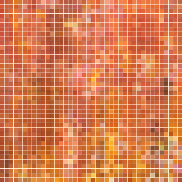 Abstract Vector Square Pixel Mosaic Background Orange — Stock Vector