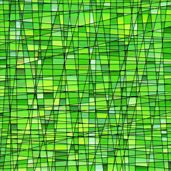 Astratto Vettore Vetrate Mosaico Sfondo Verde Brillante — Vettoriale Stock
