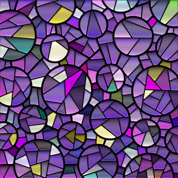 Astratto Vettore Vetrate Mosaico Sfondo Viola Viola — Vettoriale Stock