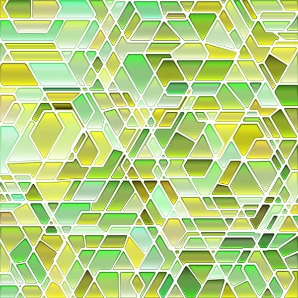 Абстрактный Векторный Витраж Мозаики Зеленый Желтый — стоковый вектор