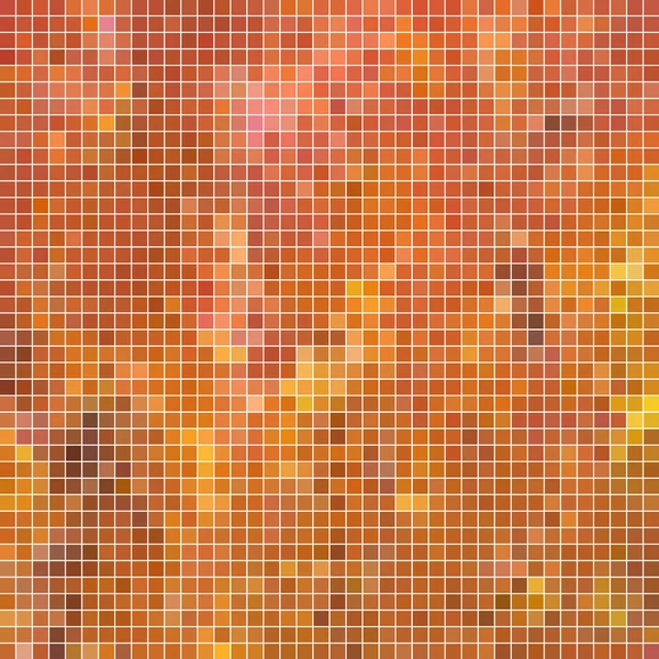 Abstract Vector Square Pixel Mosaic Background Orange — Stock Vector