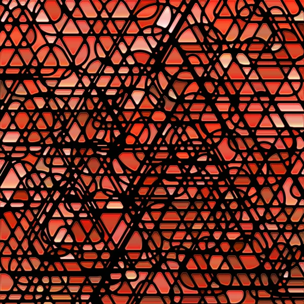 Astratto Vettore Vetrate Mosaico Sfondo Rosso Brillante — Vettoriale Stock