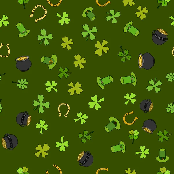 Saint Patrick Day Vector Seamless — Stock Vector